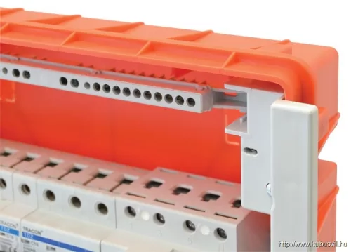 TRACON NPE-Z-38 Szigetelt földelősín (N/PE) EDSS-18/. mod.elosztóhoz 230/400VAC, 100A, 13,7×26,6mm, L=360 mm, 38P, IP20