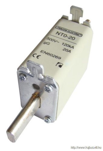 NT0-10 Késes biztosító Un=400V AC, 10A, 0, 120kA/500VAC, gG