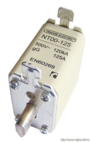NT00-125 Késes biztosító Un=400V AC, 125A, 00, 120kA/500VAC, gG