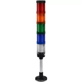   TRACON NYG3-50RYGBW Fényjelző oszlop, függőleges alap, (hangjelző nélkül) AC230V, 5 R,Y,G,B,W, IP65