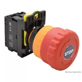   TRACON NYG3-ETLR Vészgomb, világító, reteszelt,piros 1×NC, 5A/230V AC-15, 40mm, IP65, LED 230V AC/DC