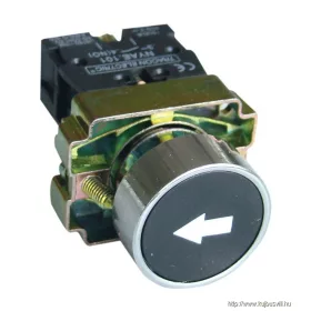   TRACON NYGBA3351 Jelölt nyomógomb, fémalapra szerelt, fekete, (fehér nyíl) 1×NO, 3A/240V AC, IP42