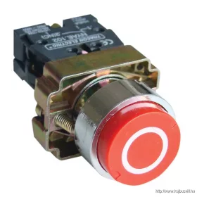   TRACON NYGBA4322P Jelölt nyomógomb, fémalapra szerelt, piros, (fehér 0) 1×NC, 3A/240V AC, IP42