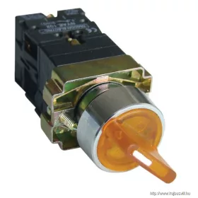   TRACON NYGBK2565ST Tokozott világítókaros kapcsoló, sárga,LED, kétáll., izzó n. 1×NC+1×NO, 3A/400V AC, IP44