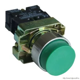   TRACON NYGBL31Z Kiálló nyomógomb, fémalapra szerelt, zöld 1×NO, 3A/240V AC, IP42