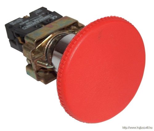 NYGBR42P Gombafejű vészgomb, fémalapra szerelt, piros 1×NC, 3A/400V AC, IP42, D=60mm