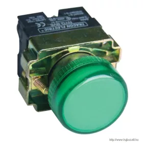   TRACON NYGBV63Z Jelzőlámpa, fémalapra szerelt, zöld, izzó nélkül 3A/400V AC, IP42, NYGI230