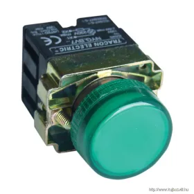   TRACON NYGBV73Z Jelzőlámpa, fémalapra szerelt,zöld, előtéttel, izzó nélkül 3A/230V AC, IP42, NYGI130