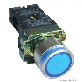   TRACON NYGBW33KT Tok. világító nyomógomb, fémalap, kék, glim, izzó nélkül 1×NO, 3A/400V AC, 230V, IP44