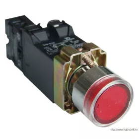   TRACON NYGBW3451P Világító nyomógomb, fémalap, trafóval,piros,glim,izzó nélk. 1×NC, 3A/400V AC, 6V, IP42