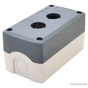   TRACON NYGD-2GR Összeállított tokozat nyomógombokhoz, szürke, 2-es d=22,5, IP65, 2×PG-13,5