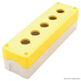   TRACON NYGD-5YE Összeállított tokozat nyomógombokhoz, sárga, 5-es d=22,5, IP65, 2×PG-13,5