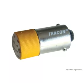 TRACON NYGL-AC400Y LED-es jelzőizzó, sárga 400V AC, Ba9s