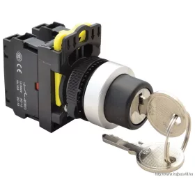   TRACON NYK3-K34 Kulcsos kapcsoló, bal-jobb-közép KI, háromállású, rugóvissza 1×NO+1×NC, 5A/230V AC-15, IP42