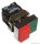 TRACON NYKK8425T Tokozott kettős BE-KI nyomógomb, fémalap, zöld+piros kiálló 1×NC+1×NO, 3A/400V AC, IP44
