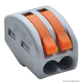   TRACON OVO2,5-2 Csavar nélküli vezetékösszekötő, nyitható 0,75-4mm2, 32A, 400VAC 2P