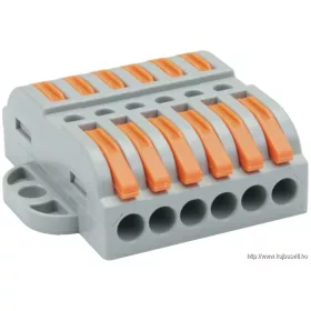   TRACON OVOFT66 Csavar nélküli vezetékösszekötő, toldó, nyitható 0,5-4mm2, 32A, 400VAC 6P