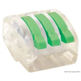   TRACON OVOT2,5-3 Csavar nélküli vezetékösszekötő, nyitható átlátszó 0,75-4mm2, 32A, 400VAC 3P