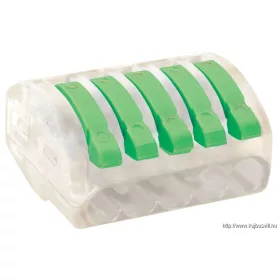   TRACON OVOT2,5-5 Csavar nélküli vezetékösszekötő, nyitható átlátszó 0,75-4mm2, 32A, 400VAC 5P