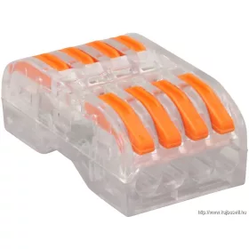   TRACON OVOTT44 Csavar nélküli vezetékösszekötő, toldó, nyitható, átlátszó 0,5-4mm2, 32A, 400VAC 4P