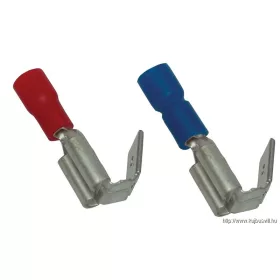   TRACON PCSE Szigetelt rátolható csatlakozó csap+hüvely, sárgaréz, piros 6,3×0,8mm, 1,5mm2