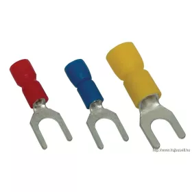   TRACON PV4 Szigetelt villás saru, ónozott elektrolitréz, piros 1,5mm2, M4, (d1=1,7mm, d2=4,3mm), PVC
