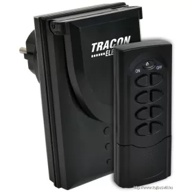   TRACON RCS11-IP Távkapcsolós csatlakozóaljzat, 1 aljzat, 1 távírányító, IP44 230VAC, 50Hz, 3600W, IP44, 433,92MHz
