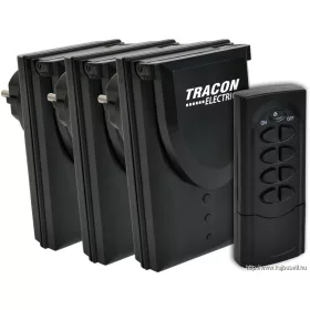   TRACON RCS13-IP Távkapcsolós csatlakozóaljzat, 3aljzat, 1 távírányító, IP44 230VAC, 50Hz, 3600W, IP44, 433,92MHz