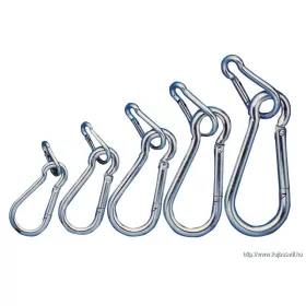 TRACON RKARA5 Karabiner, rugós, acél d=5mm, 500N