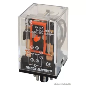   TRACON RM08-48AC Ipari relé 48V AC / 2×CO, (3A, 230V AC / 28V DC)