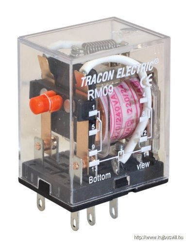 RM09-48DC Miniatűr relé 48V DC / 2×CO, (3A, 230V AC / 28V DC)
