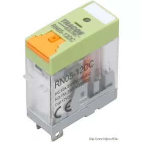   TRACON RN05-110AC Print relé tesztgombbal és állapotjelzéssel 110V AC / 1×CO (NC: 12A, NO: 15A, 230V AC / 30V DC)