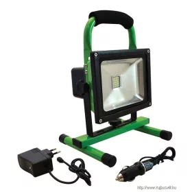   TRACON RSMDAE20W Hordozható akkumulátoros LED fényvető vészjelző funkcióval 110-240 VAC, 20 W, IP54, 8,4 V, 10Ah, 1200 lm