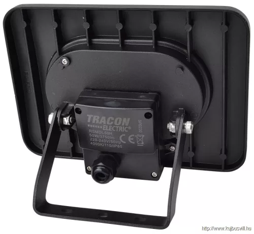 TRACON RSMDL50H LED fényvető beépített bekötődobozzal (kábel nélkül),fekete 220-240V AC, 50W, 4000K, IP65, 4000lm, EEI=G