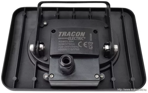TRACON RSMDL50H LED fényvető beépített bekötődobozzal (kábel nélkül),fekete 220-240V AC, 50W, 4000K, IP65, 4000lm, EEI=G