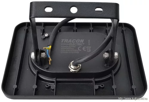 TRACON RSMDL50WW Fekete SMD fényvető 50W, 3000K, IP65, 220-240V AC, 3800lm, EEI=G