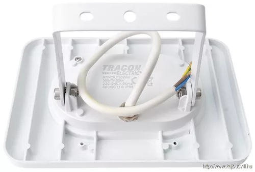 TRACON RSMDLF50WW Fehér SMD fényvető 50W, 3000K, IP65, 220-240V AC, 3800lm, EEI=G