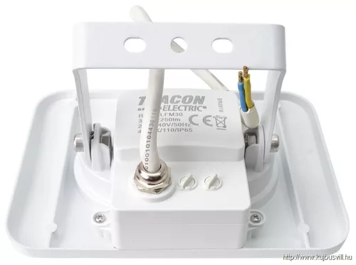 TRACON RSMDLFM30 Fehér SMD fényvető mozgásérzékelővel 30W, 4000K, IP65, 220-240V AC, 2700lm,110°, 3-10m, EEI=F