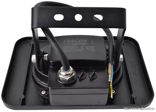 TRACON RSMDLM30 Fekete SMD fényvető mozgásérzékelővel 30W, 4000K, IP65, 220-240V AC, 2700lm, 110°, 3-10m, EEI=F