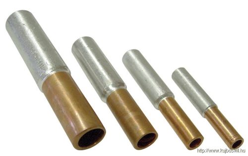 RT16/25 Szigeteletlen réz-alumínium (Cu-Al) toldóhüvely 16/25mm2, (d1=6mm, d2=6,7mm)