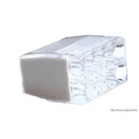   TRACON RVO2,5-8 Csavar nélküli vezetékösszekötő, átlátszó/szürke 8×0,5-2,5mm2, 450VAC, max. 16A