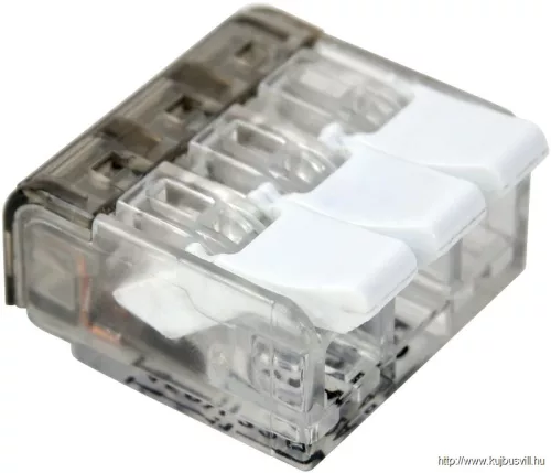 TRACON RVON3 Csavar nélküli vezetékösszekötő, nyitható átlátszó 0,2-4mm2, 32A, 450VAC 3P