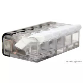   TRACON RVON5 Csavar nélküli vezetékösszekötő, nyitható átlátszó 0,2-4mm2, 32A, 450VAC 5P
