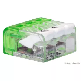   TRACON RVONK3 Csavar nélküli vezetékösszekötő, nyitható átlátszó 0,2-2,5mm2, 24A, 450VAC 3P