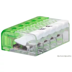   TRACON RVONK5 Csavar nélküli vezetékösszekötő, nyitható átlátszó 0,2-2,5mm2, 24A, 450VAC 5P