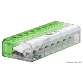   TRACON RVONK8 Csavar nélküli vezetékösszekötő, nyitható átlátszó 0,2-2,5mm2, 24A, 450VAC 8P