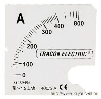 SCALE-AC72-200/5A Skálalap ACAM72-5 alapműszerhez 0 - 200 (400) A