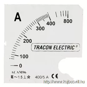   TRACON SCALE-AC72-800/5A Skálalap ACAM72-5 alapműszerhez 0 - 800 (1600) A