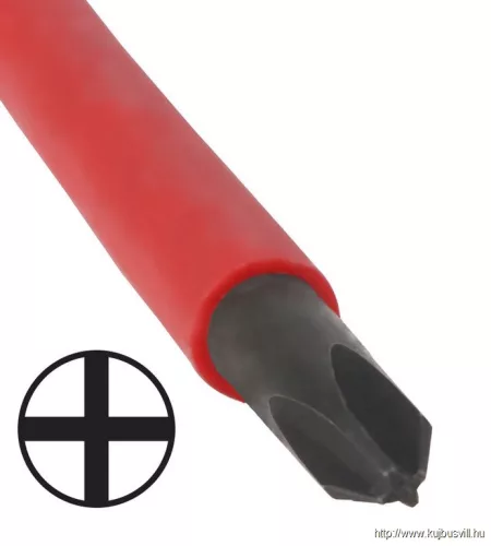 TRACON SD5080PH1 Csavarhúzó, kereszthornyú, 1000V-ra szigetelt, CrV PH1 5×80mm, AC 1000V