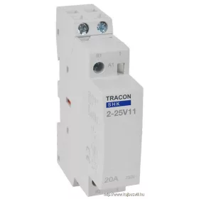   TRACON SHK2-25V11 Installációs kontaktor 230V AC, 50Hz, 1 Mod, 1×NO+1×NC, AC1/AC7a 25A